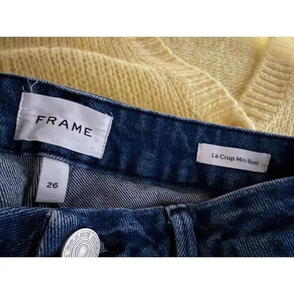 FRAME Le Crop Mini Boot Denim Jeans Size 26 - Picture 3 of 6